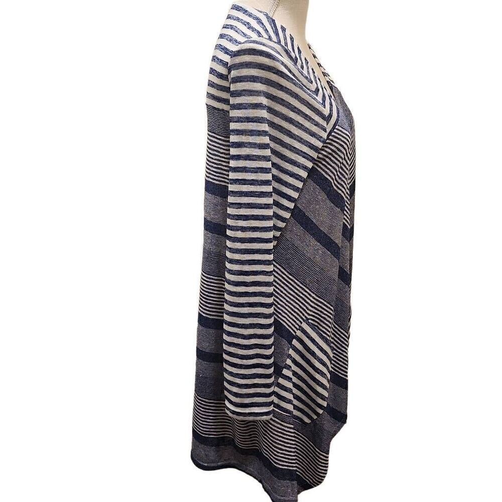 Michael Tyler Flyaway Abstract Cardigan Women's Size Small Slant Pockets Stripes - Picture 8 of 8